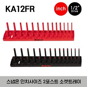 KA12FR 1/2&quot; SAE Post Socket Tray (Red/Gloss Black) 스냅온 1/2” 드라이브 인치사이즈 2 포인트 소켓 트레이
