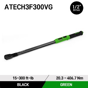 ATECH3F300VG 1/2&quot; Drive TechAngle® Electronic Torque Wrench, Black/Green (15-300 ft-lb) (20.3-406.7 Nm) 스냅온 1/2&quot; 드라이브 디지털 앵글 토크렌치 토르크렌치 (블랙바디/그린)