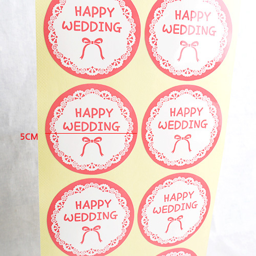 Happy Wedding 원형스티커 (1봉:30장)