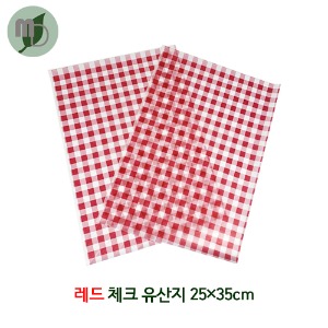 레드 체크 유산지 25*35cm (500장)