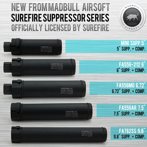 MADBULL Surefire Airsoft suppressor - 길이선택