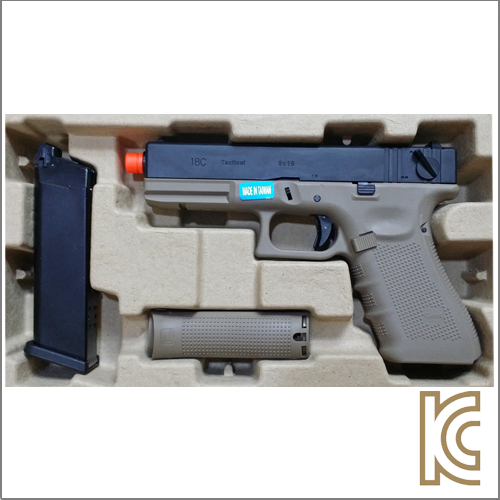 WE 4세대 GLOCK18C (BK, 하부Tan색) 가스건