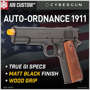 [AW] Auto Ordnance 1911 - Matt Black Finish 1911 매트 블랙 GBB 가스 핸드건