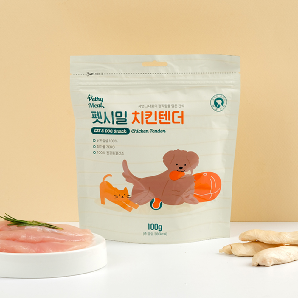 펫시밀 치킨덴더 100g 동결건조 강아지 고양이 간식