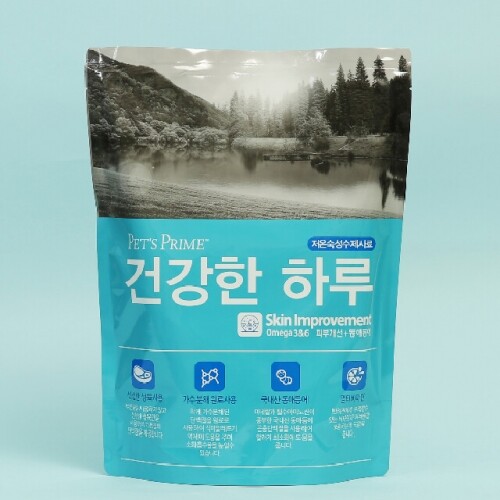 펫츠프라임 건강한 하루 피부 &amp; 동애등에 오리 닭고기 연어 1kg 소프트 사료 200g 개별포장 강아지