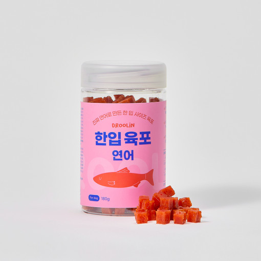 드룰린 한입육포 연어 180g 강아지 간식 훈련용간식