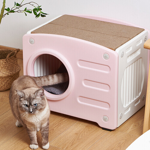 레드퍼피 캣탱크하우스 핑크 고양이 하우스 스크레쳐하우스