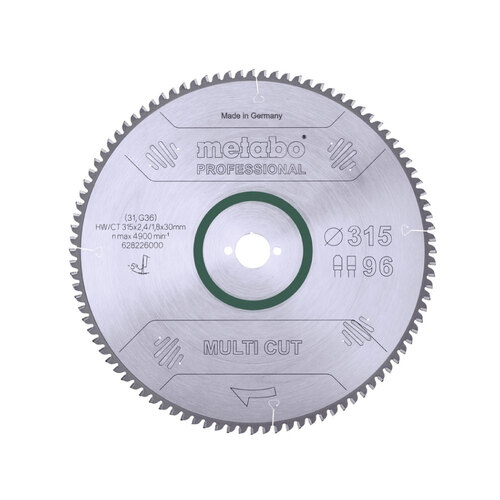 메타보 628226000 목공 비철금속 절단형 원형 톱날 팁쇼 팁쏘 315x2.4x30mm