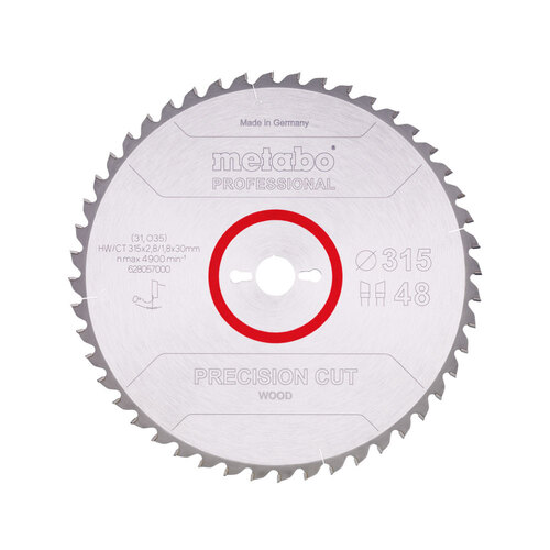 메타보 628057000 정밀 목공 절단형 원형 톱날 팁쇼 팁쏘 315x2.8x30mm