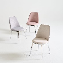피오니 패브릭 실버 디자인 식탁 의자