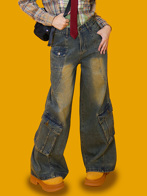 mild wide denim pants