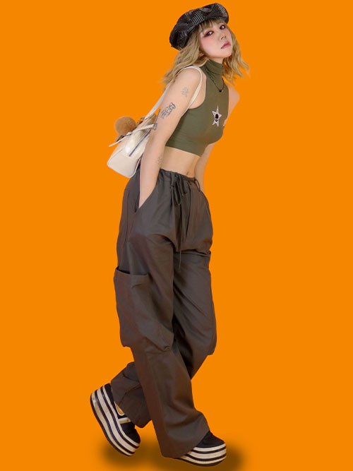 big pocket ribbon cargo pants (3 color)