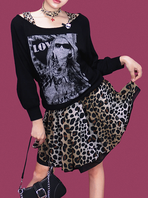 [vintage] leopard skirt
