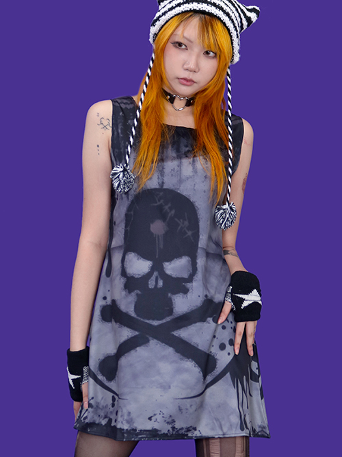 sKull sleeveless dress