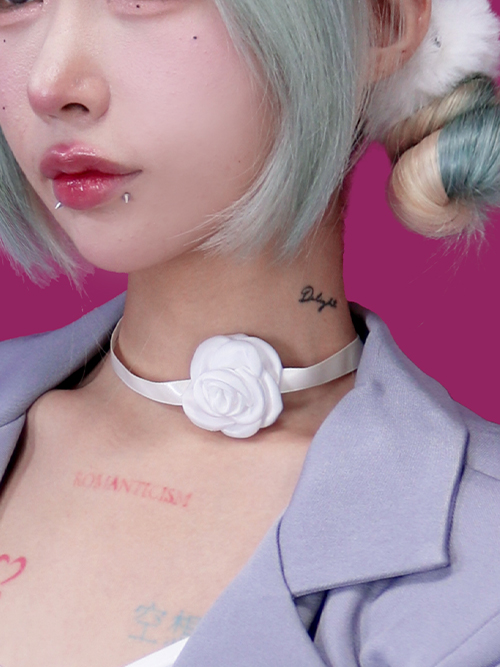 mini rose choker (2color)