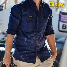 비즐리 남성셔츠 작업복 플렉스 앤 무브 유틸리티 bisley BS6144 워크웨어
