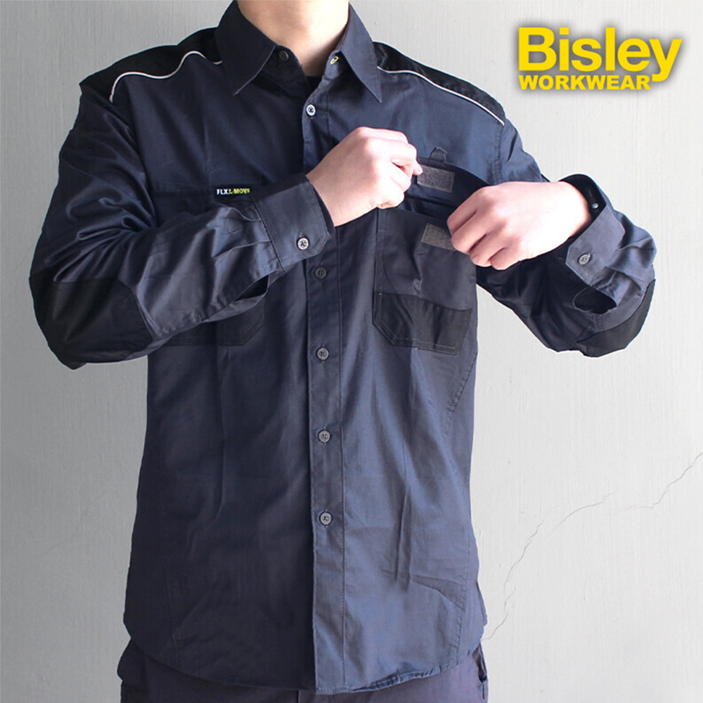 비즐리 워크웨어 남성 셔츠 상의 정전기 방지 작업복 bisley BS6133