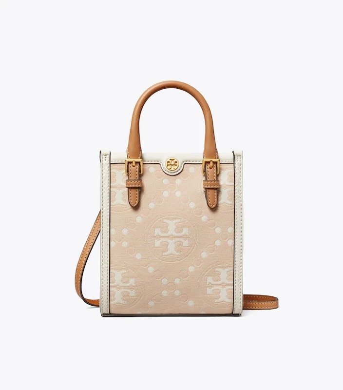 토리버치 T MONOGRAM MINI N/S TOTE - PALE PINK  TB37D3LTY9