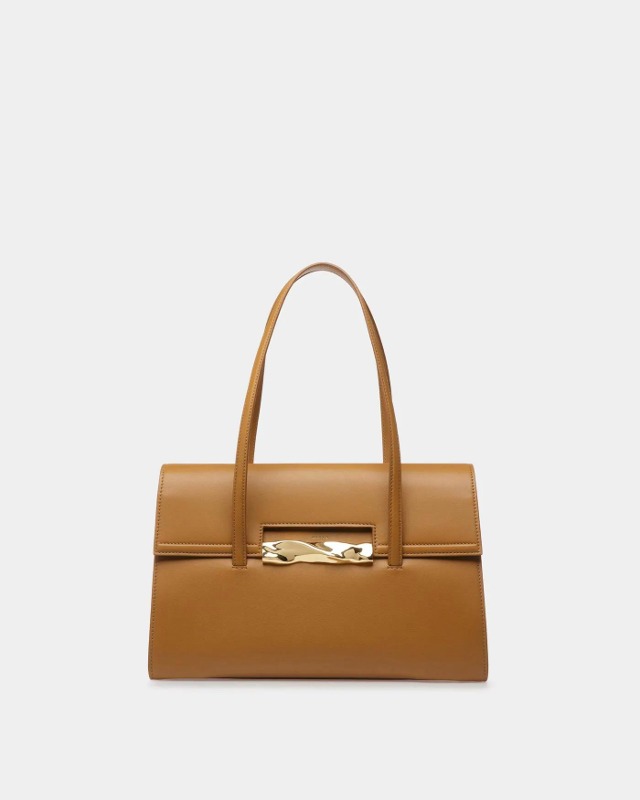 발리   Baroque Shoulder Bag In Desert Leather Brown  6304637