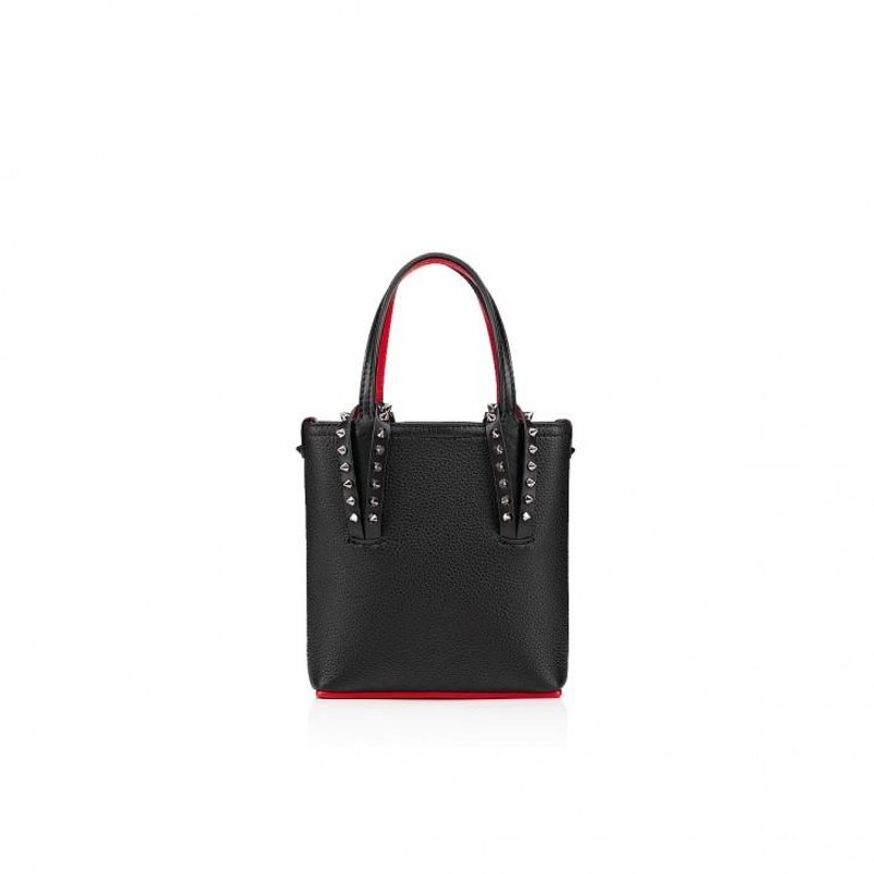 크리스찬 루부탱  Cabata N/S mini Tote bag - Calf leather and spikes - Black  1215096CM53