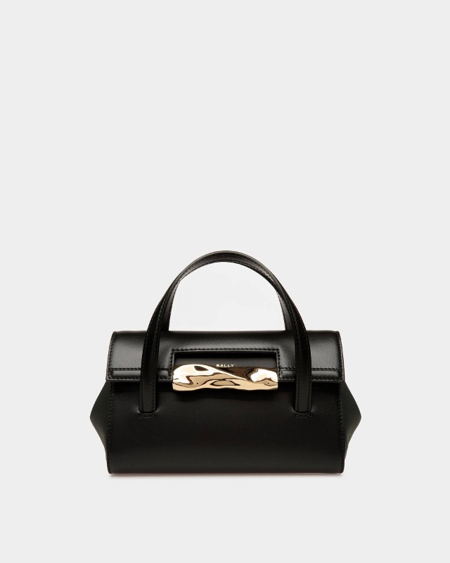 발리   Baroque Minibag In Black Leather  6304729
