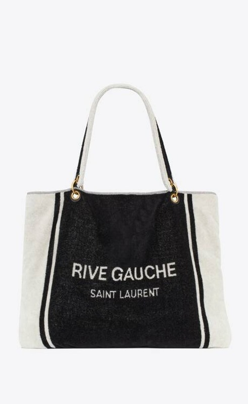 생로랑 테리클로스 소재의 RIVE GAUCHE 타월 토트백 735067FABKR1070