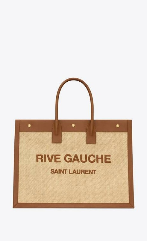 생로랑 자수 라피아 및 베지터블 태닝 가죽 소재의 RIVE GAUCHE 499290FABNL9783