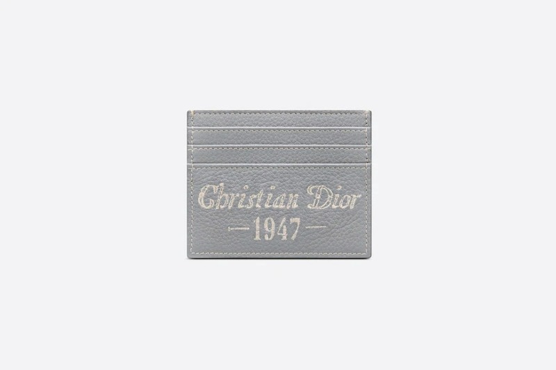 디올 카드 홀더 Christian Dior 1947 시그니처 Dior 그레이 그레인 송아지 가죽 2ESCH135NFS_H62Q