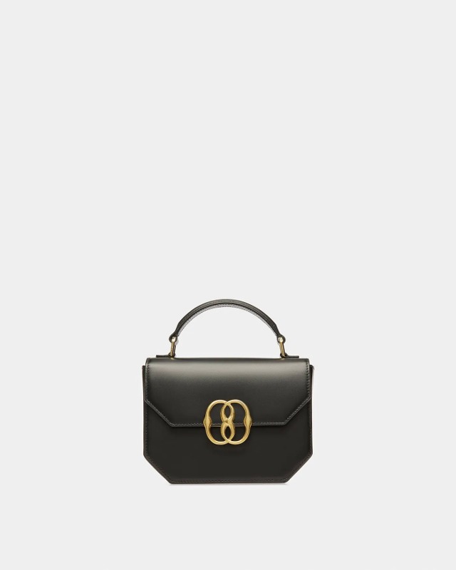발리   Emblem Mini Bag In Leather  Black  6304008