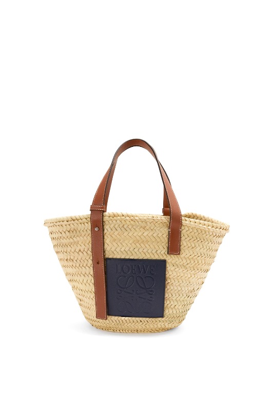 로에베 Basket bag in palm leaf and calfskin 327.02NS92