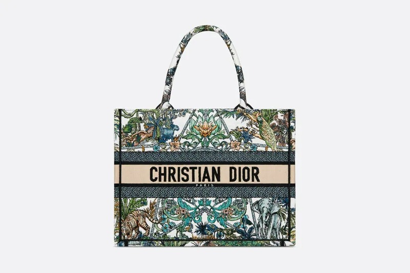 디올 DIOR BOOK TOTE 미디엄 백 화이트 멀티 컬러 Etoile de Voyage 자수 M1296ZEBN_M933