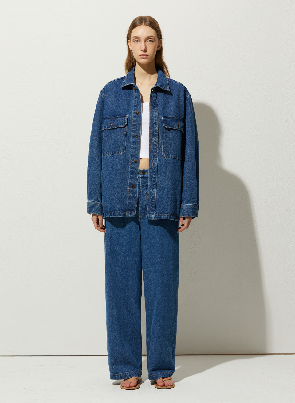 LOOSE FIT WASHING DENIM JACKET_BLUE