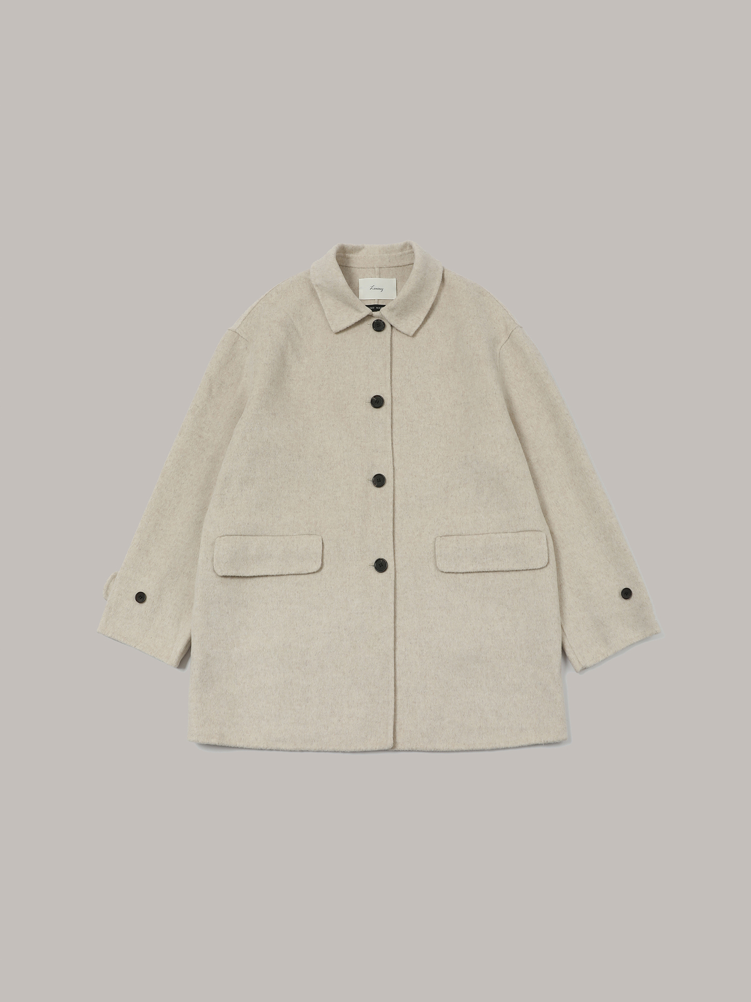 [리퍼브] Handmade minimal Half coat - Oatmeal