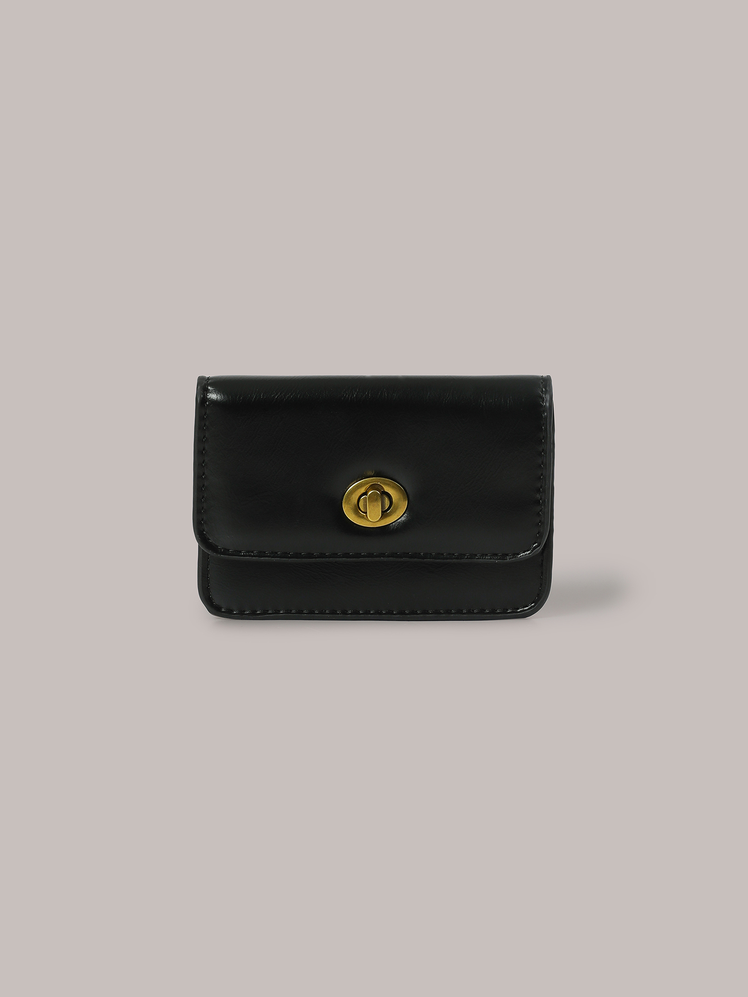 [7월 22일 예약배송] Flat Gold Wallet - Black