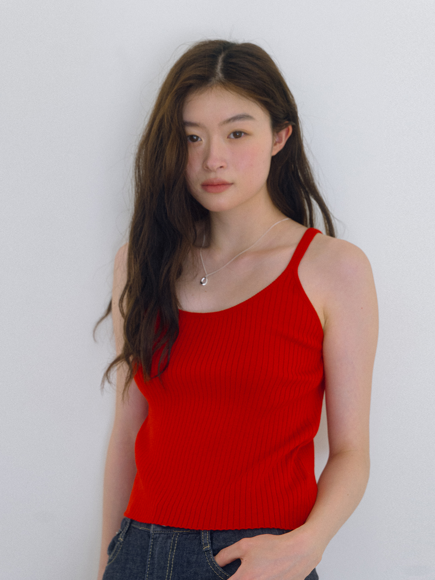 Slim Knit Sleeveless - Red