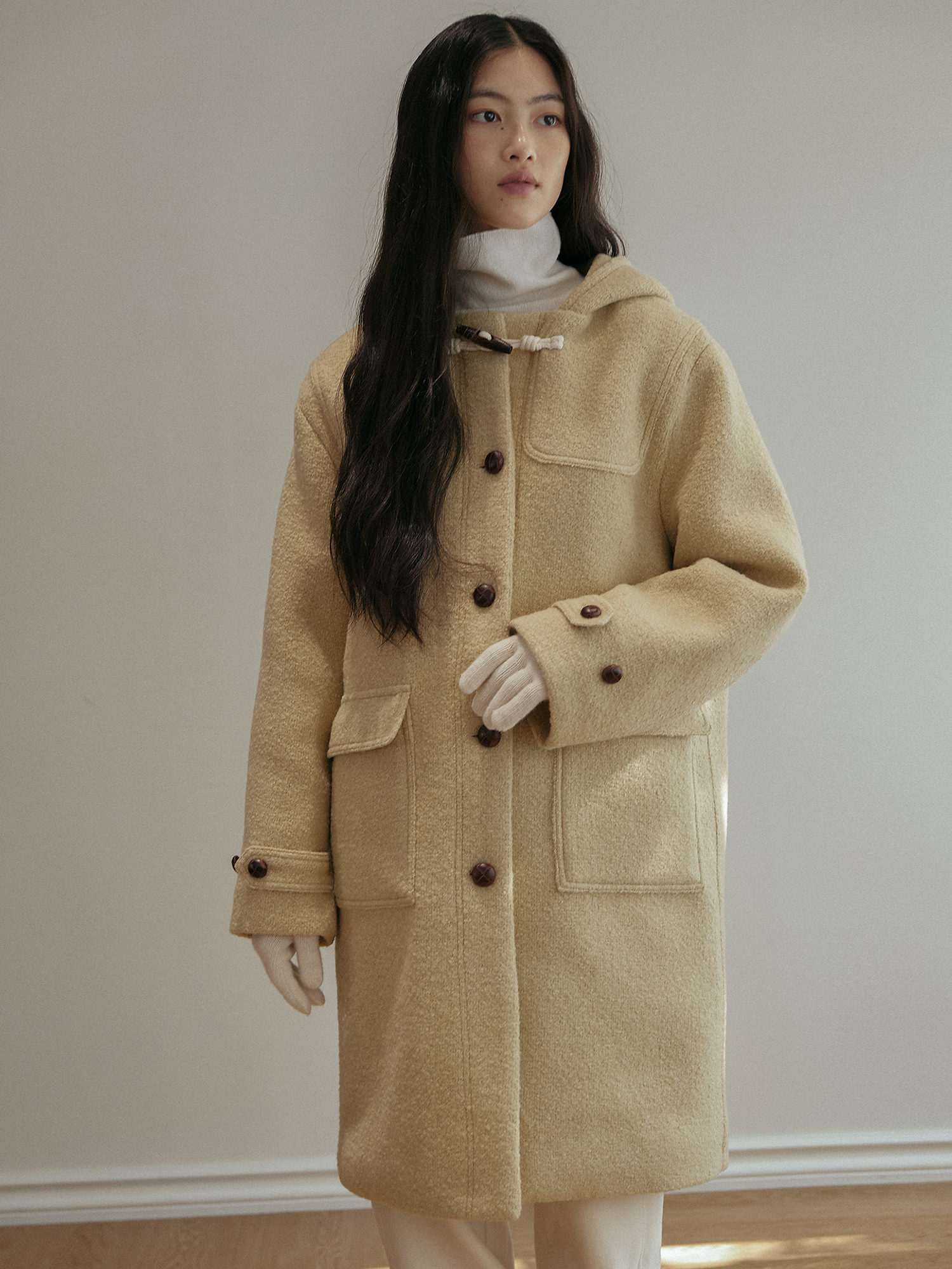 Boucle Duffle coat - Beige