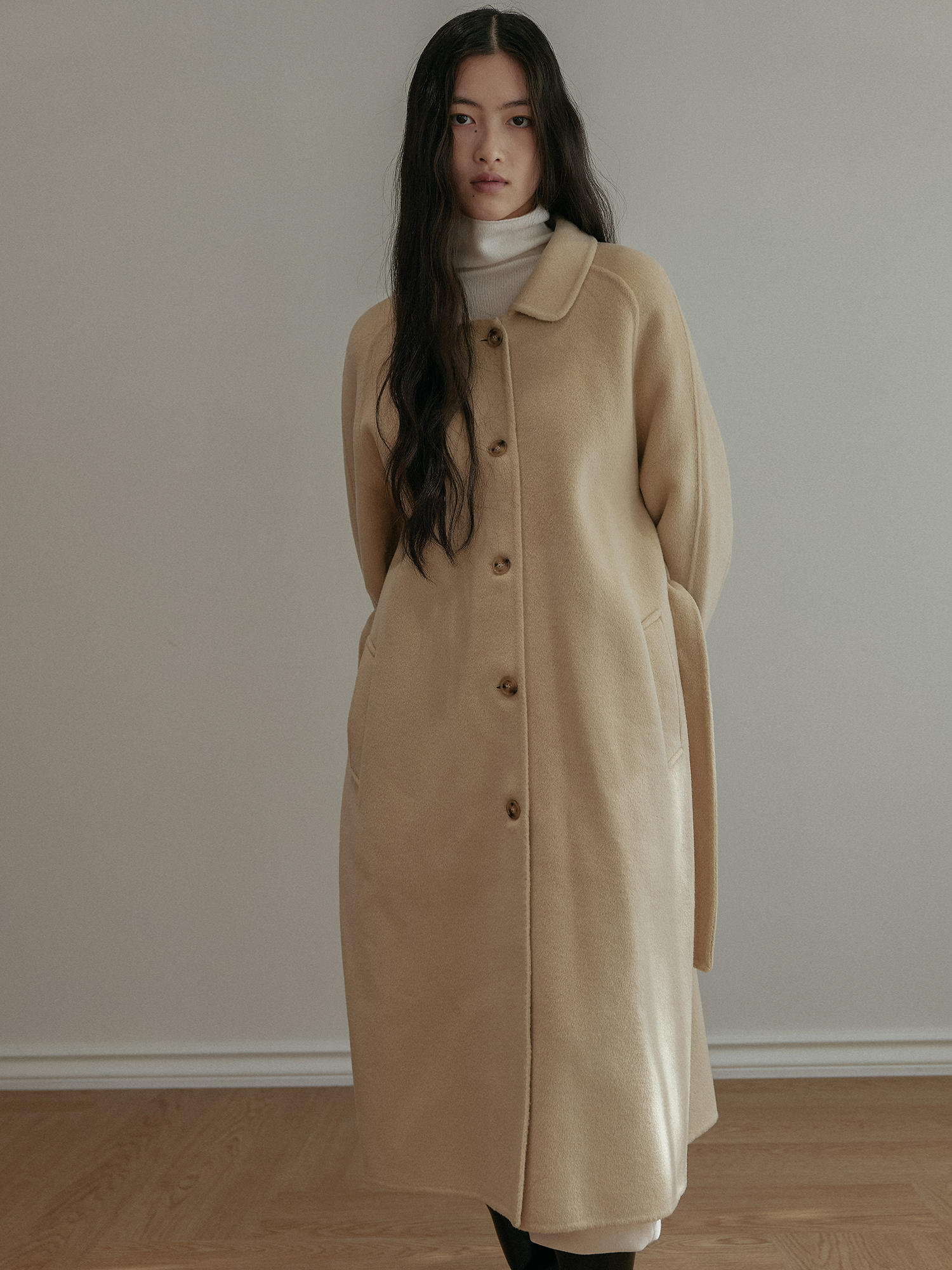 Raglan Handmade long coat - Beige