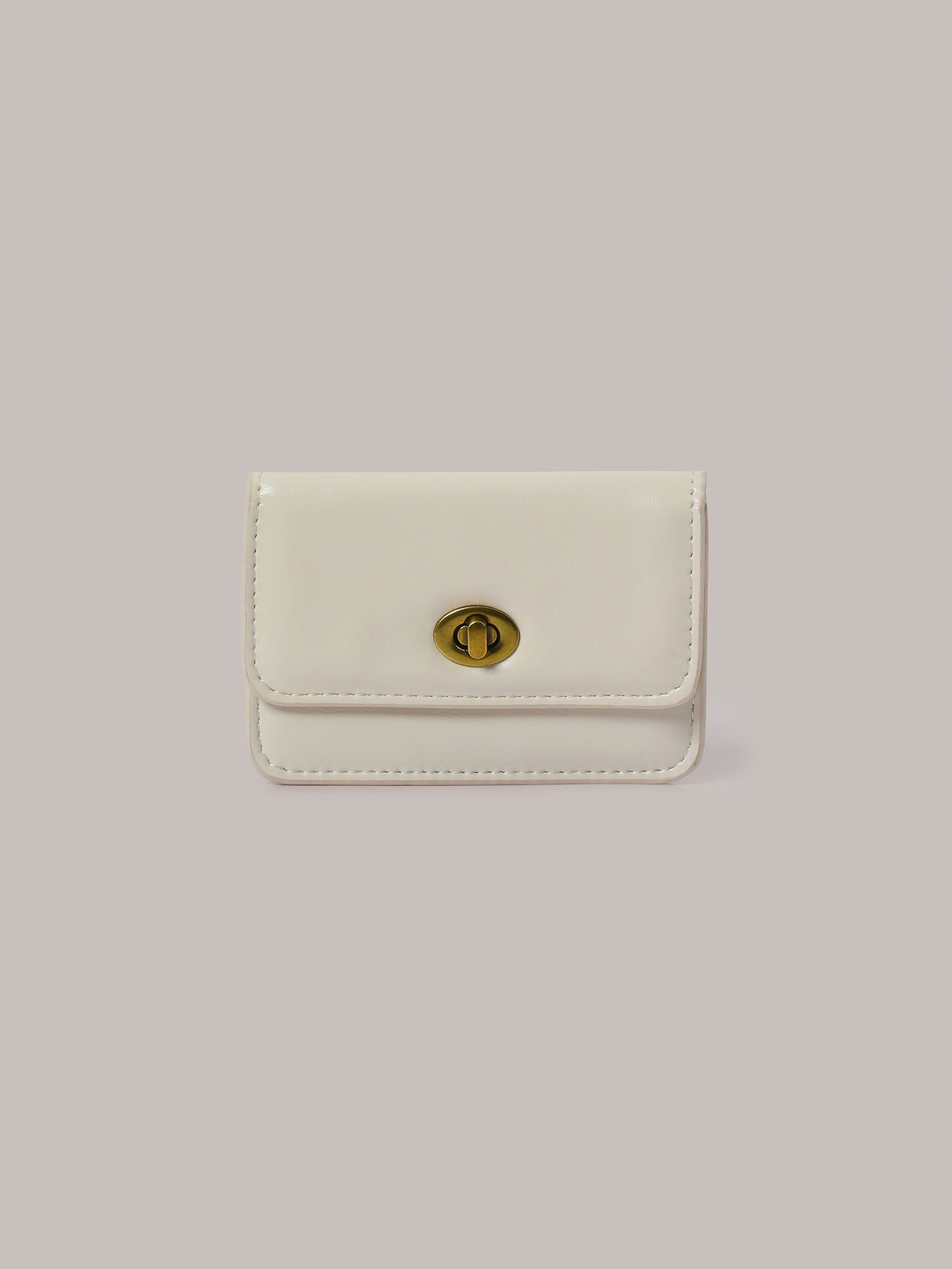 [리퍼브] Flat Gold Wallet - Ivory