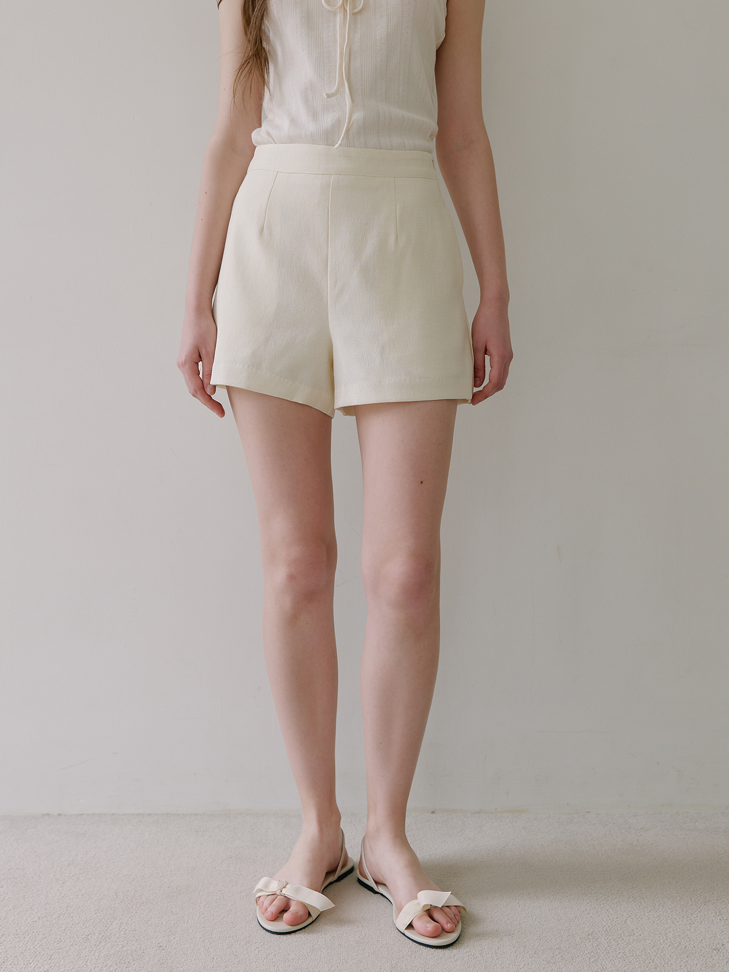 Soft Tweed Shorts - Cream