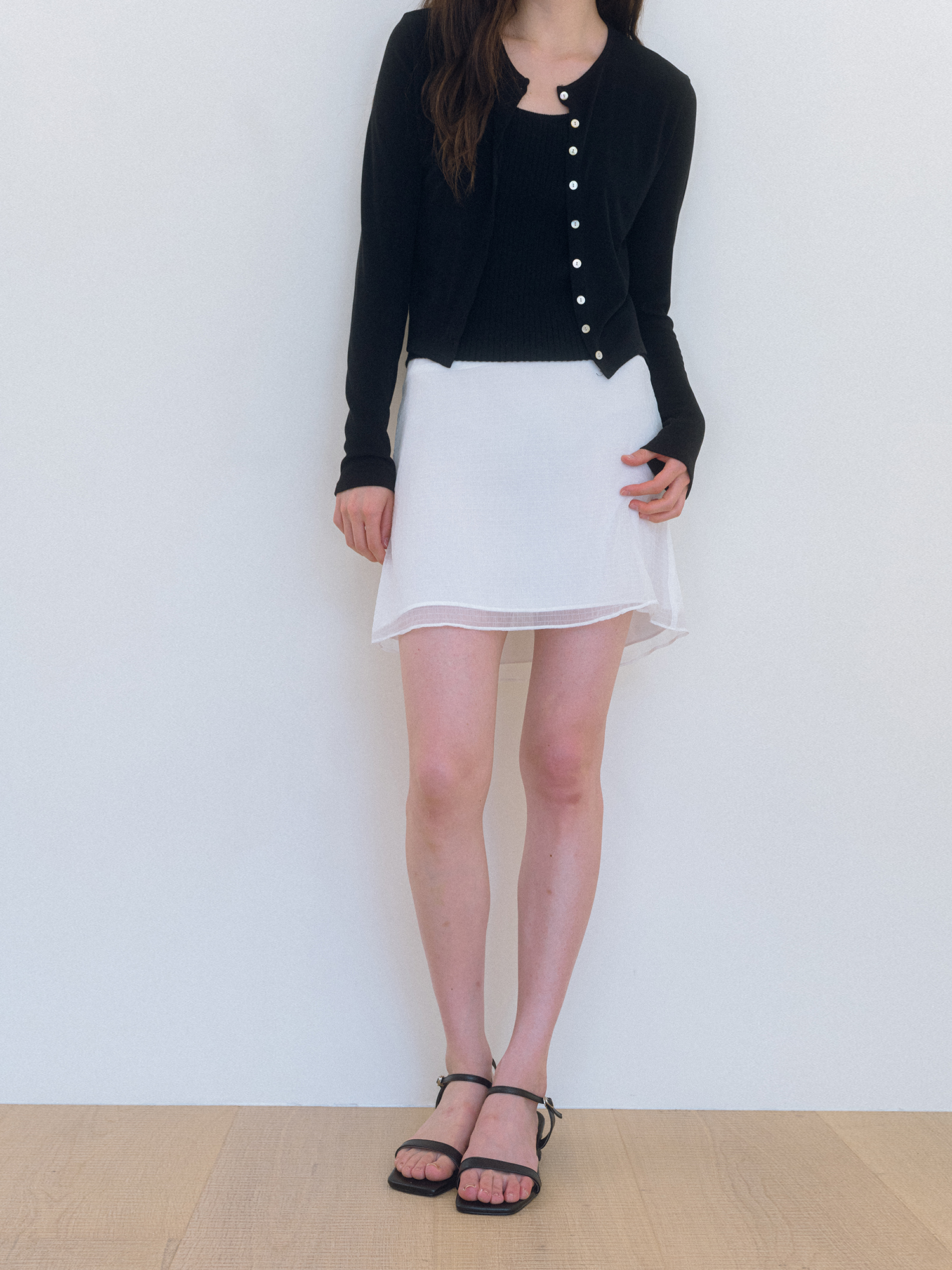 Double Check Mini skirt - Ivory