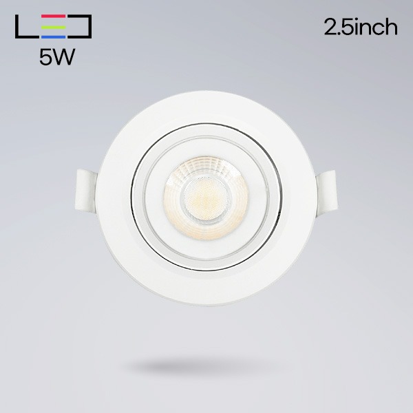 [LED5W] 롱LED 2.5인치 5W 회전 다운라이트 (타공73mm)