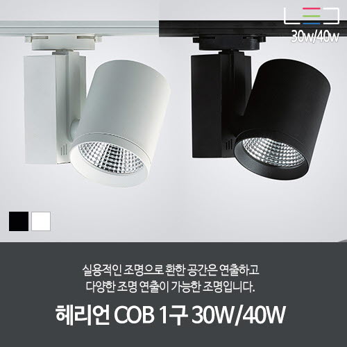 [LED 30W/40W] 헤리언 COB 1구 (흑색/백색)