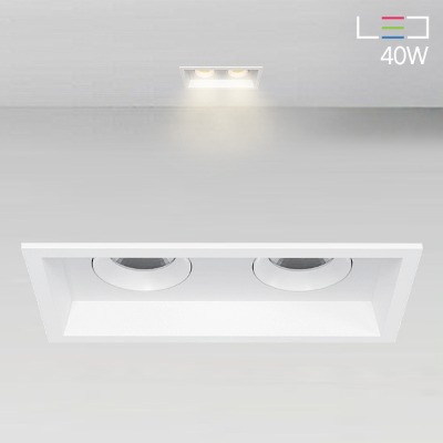 [LED 40W] 비큐어 회전 멀티2구 매입등 (사각타공:220x110mm)