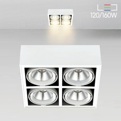 [LED 120,160W] 코도르 노출 정4구 직부등 (블랙/화이트)