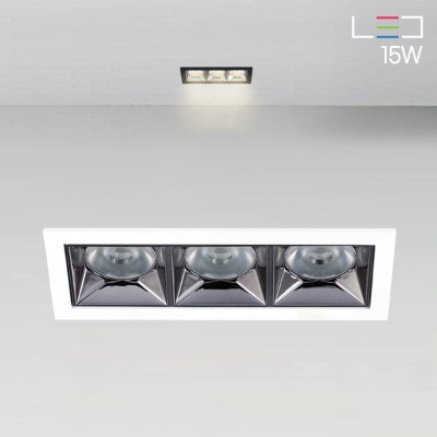 [LED 15W] 달리아 3구 직사각 매입등 (타공:125x44mm)