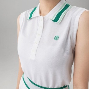 지포어 수입고급 TWO-TONE SLEEVELESS POLO SWEATER [H7352]  A4