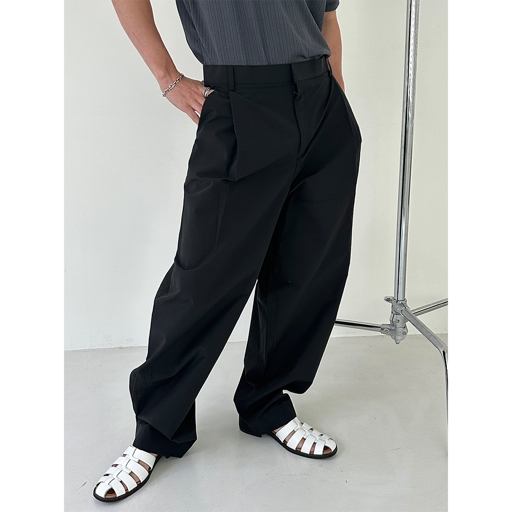 [S/S] Nylon tuck wide slacks(3color)