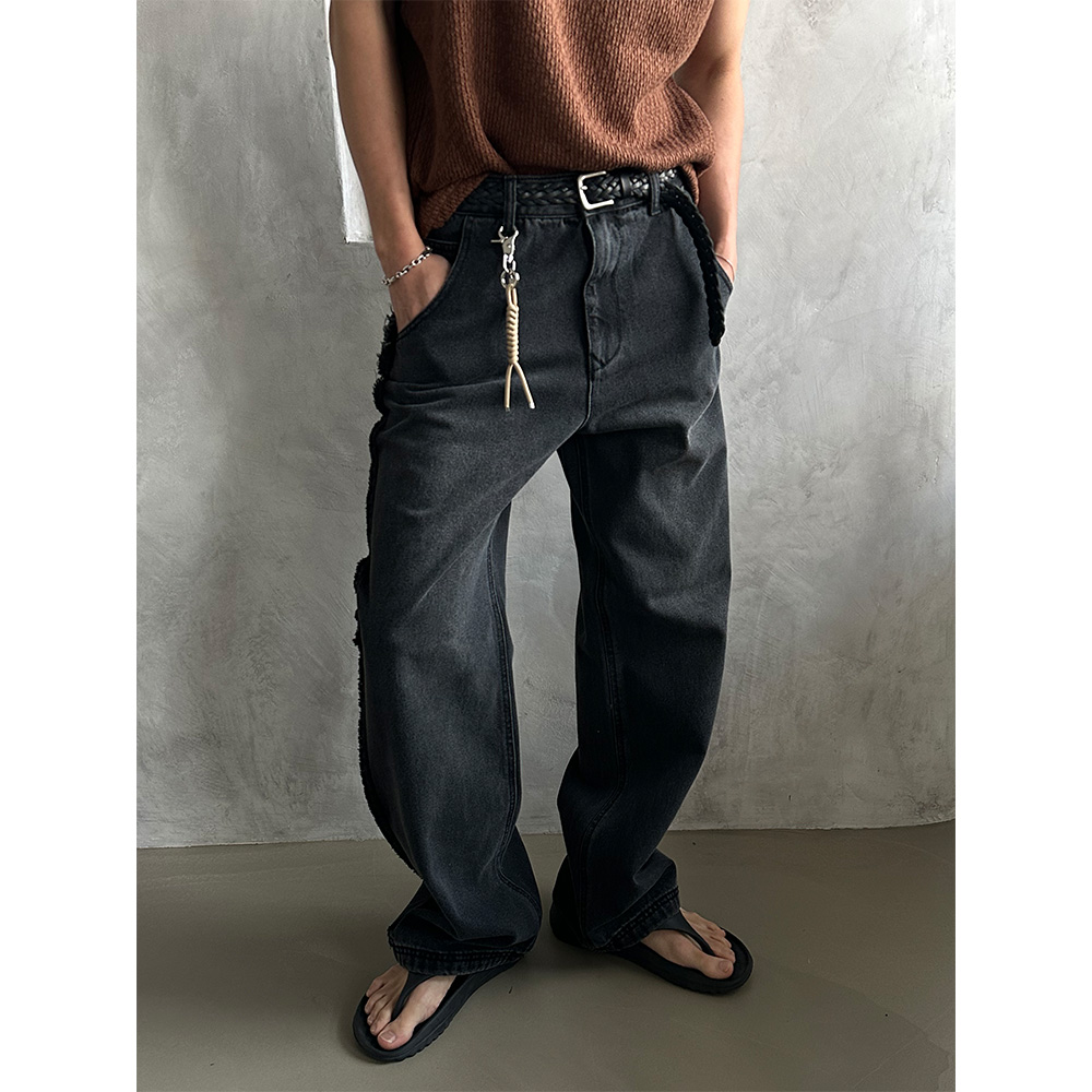 [S/S] Cut off semi wide denim pants(2color)