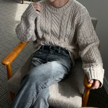 [Unisex] Premium fisherman wool knit(3color)