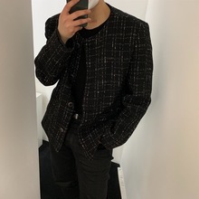 [입고] Tweed round neck cardigan